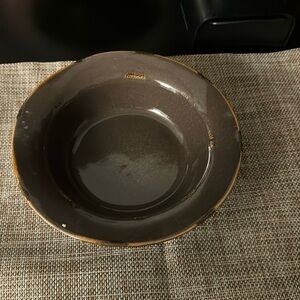 Brown ( rustic look ) pier 1 dinner Bowl- good condition- minor chip on back